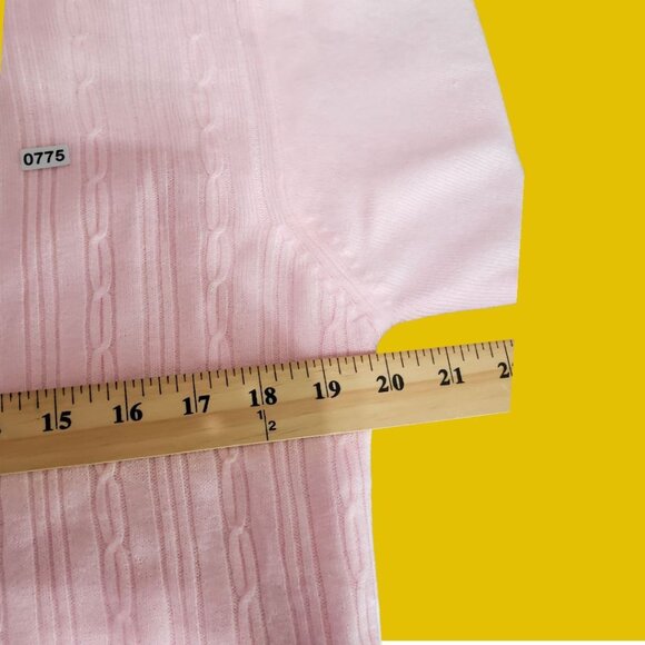 Jian Feng Cable Knit Mock Sweater Womens soft pink Medium - Picture 10 of 10